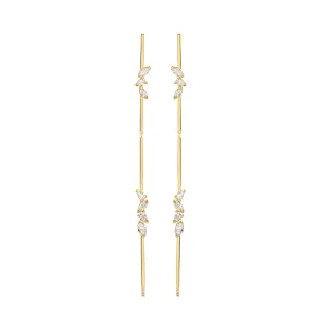 Jointed Linear Earrings with Diamonds Plus