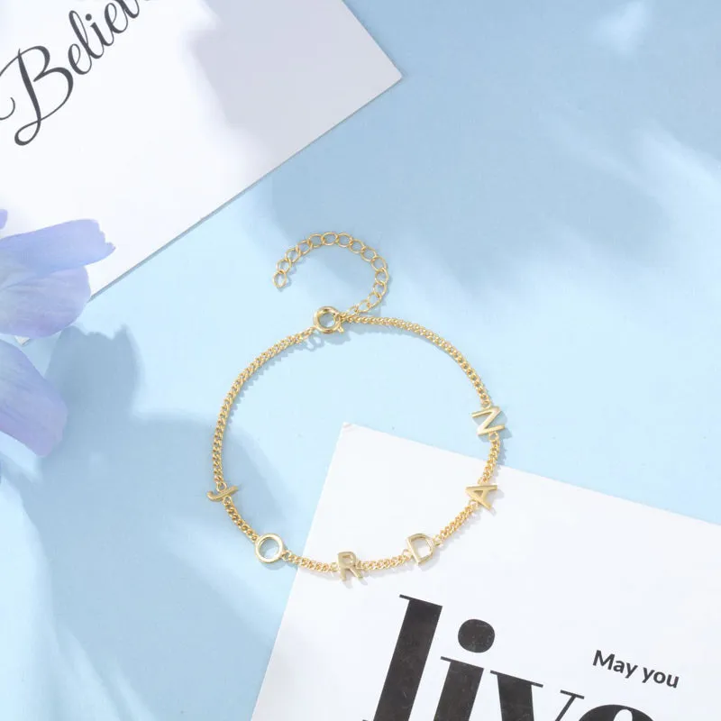 JORDAN Capital Letter Name Bracelet Personalized Name Bracelets Link Chain