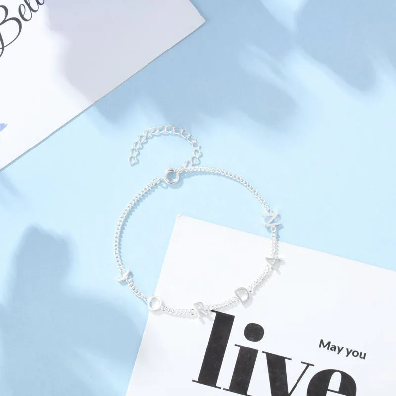 JORDAN Capital Letter Name Bracelet Personalized Name Bracelets Link Chain