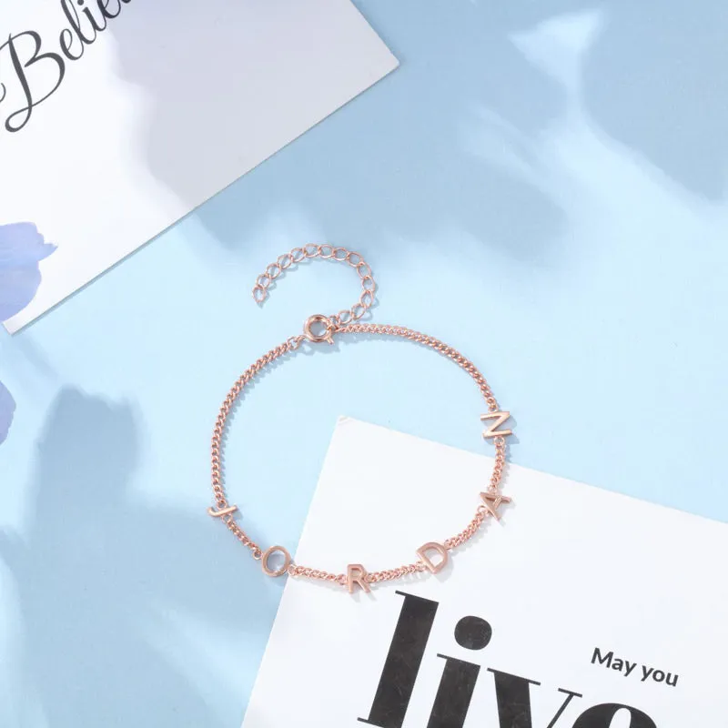 JORDAN Capital Letter Name Bracelet Personalized Name Bracelets Link Chain
