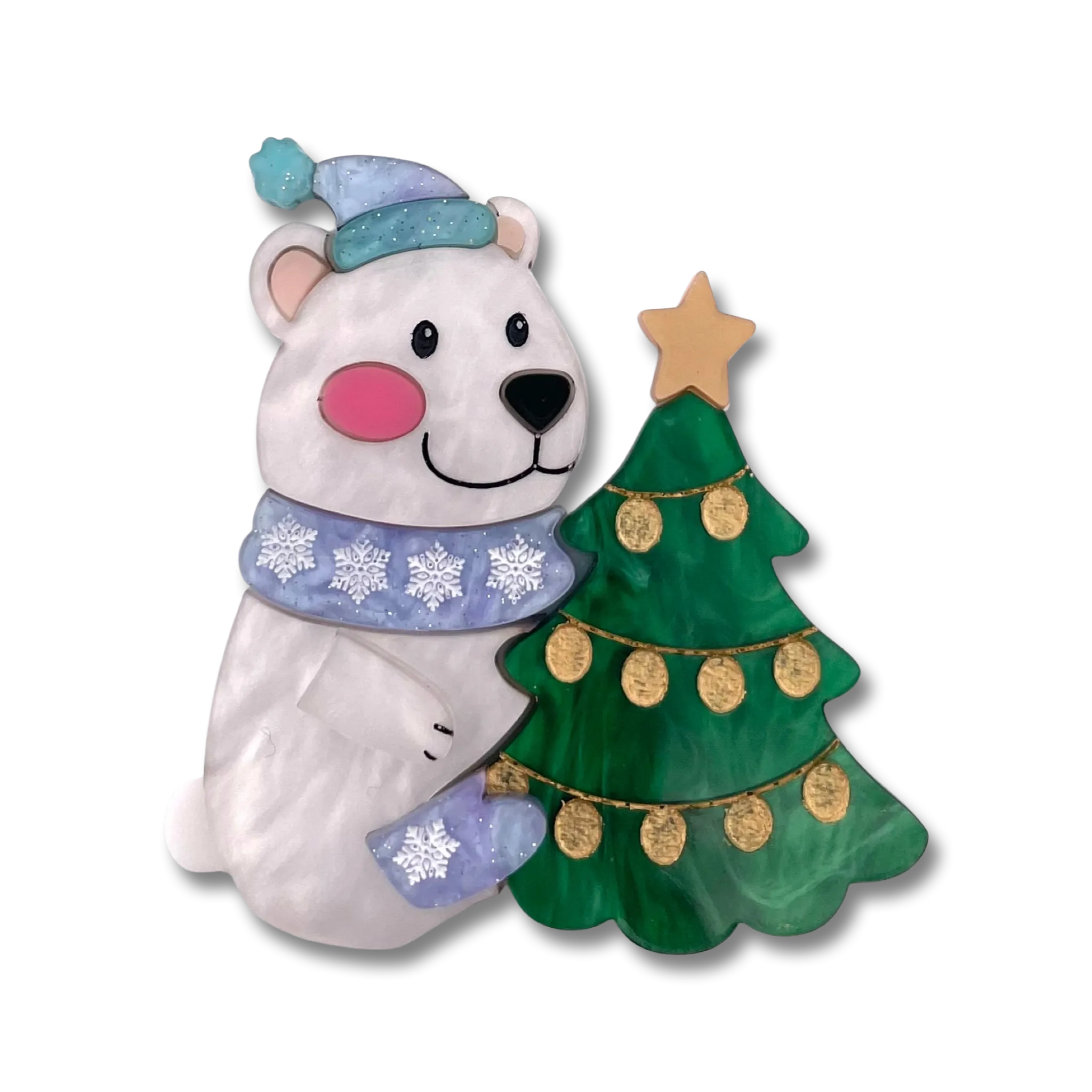 Joy the Polar Bear - brooch