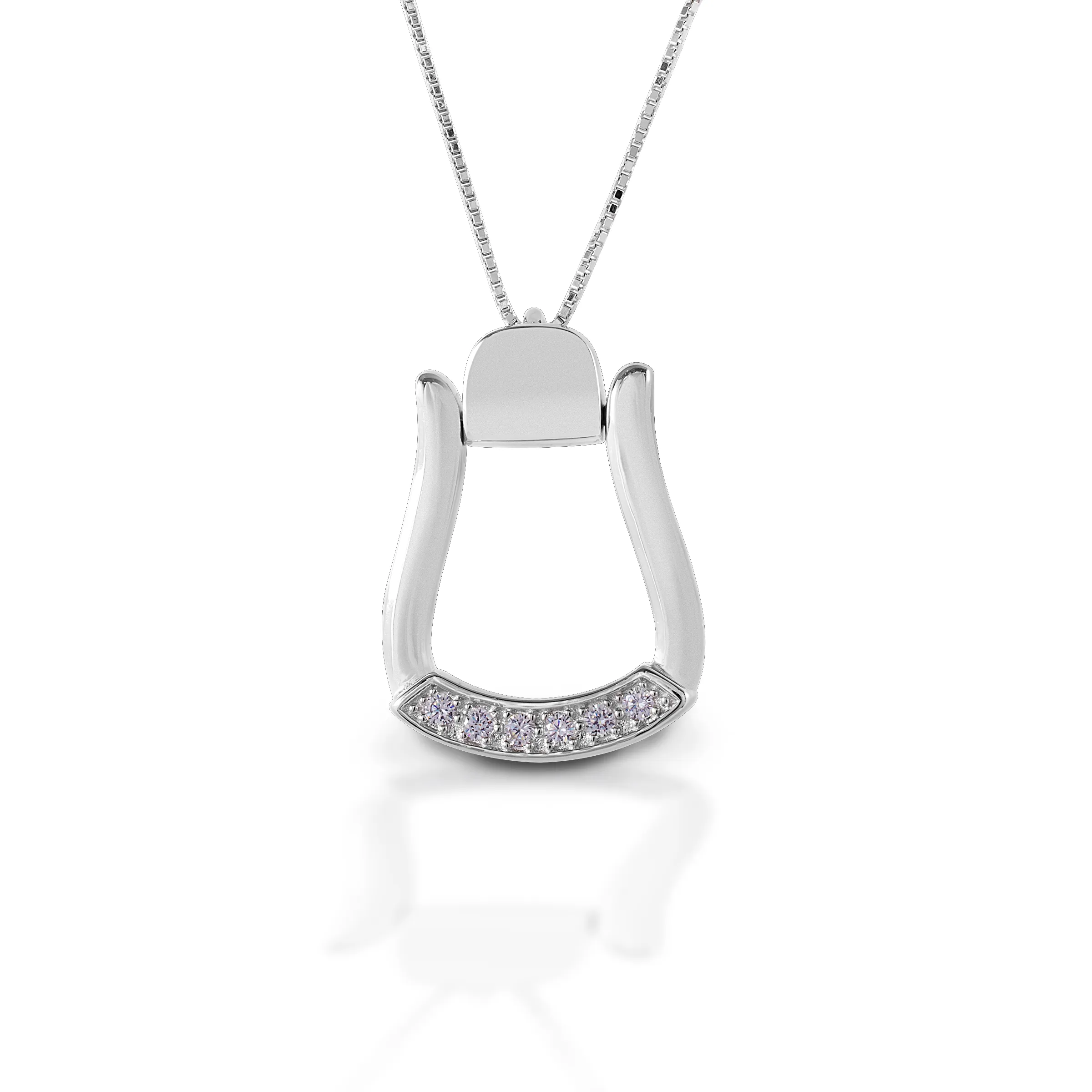 Kelly Herd Necklace Large Stone Base Oxbow Stirrup - Sterling Silver