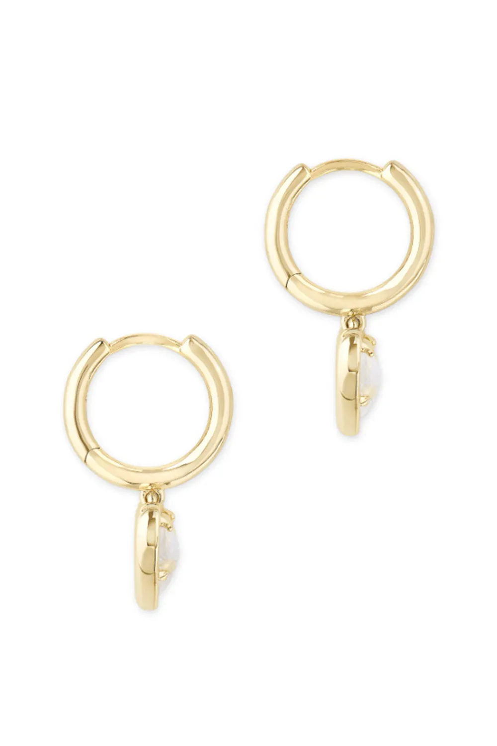 Kendra Scott Ari Heart Gold Huggie Earrings in Dichroic Glass | 4217710122