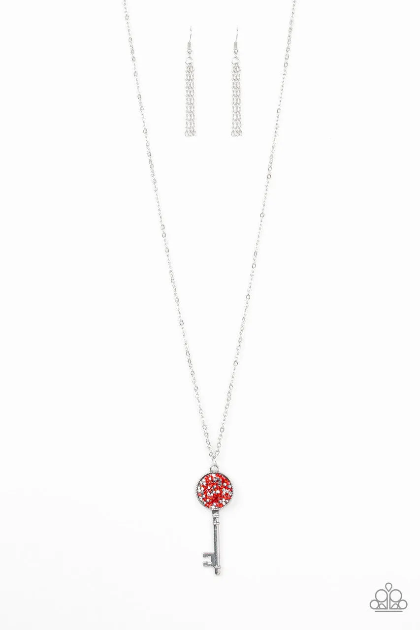 Key Keepsake Red Paparazzi Necklace