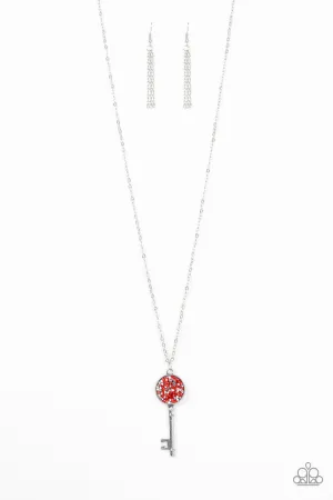 Key Keepsake Red Paparazzi Necklace