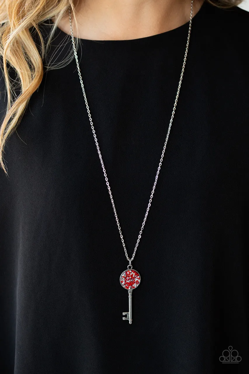 Key Keepsake Red Paparazzi Necklace