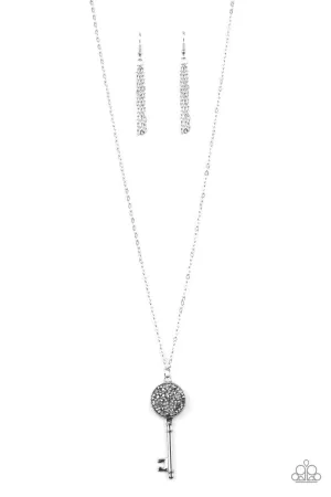 Key Keepsake Silver Paparazzi Necklace