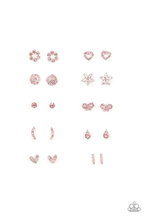 Kids' Starlet Shimmer Pink Post Earrings Set