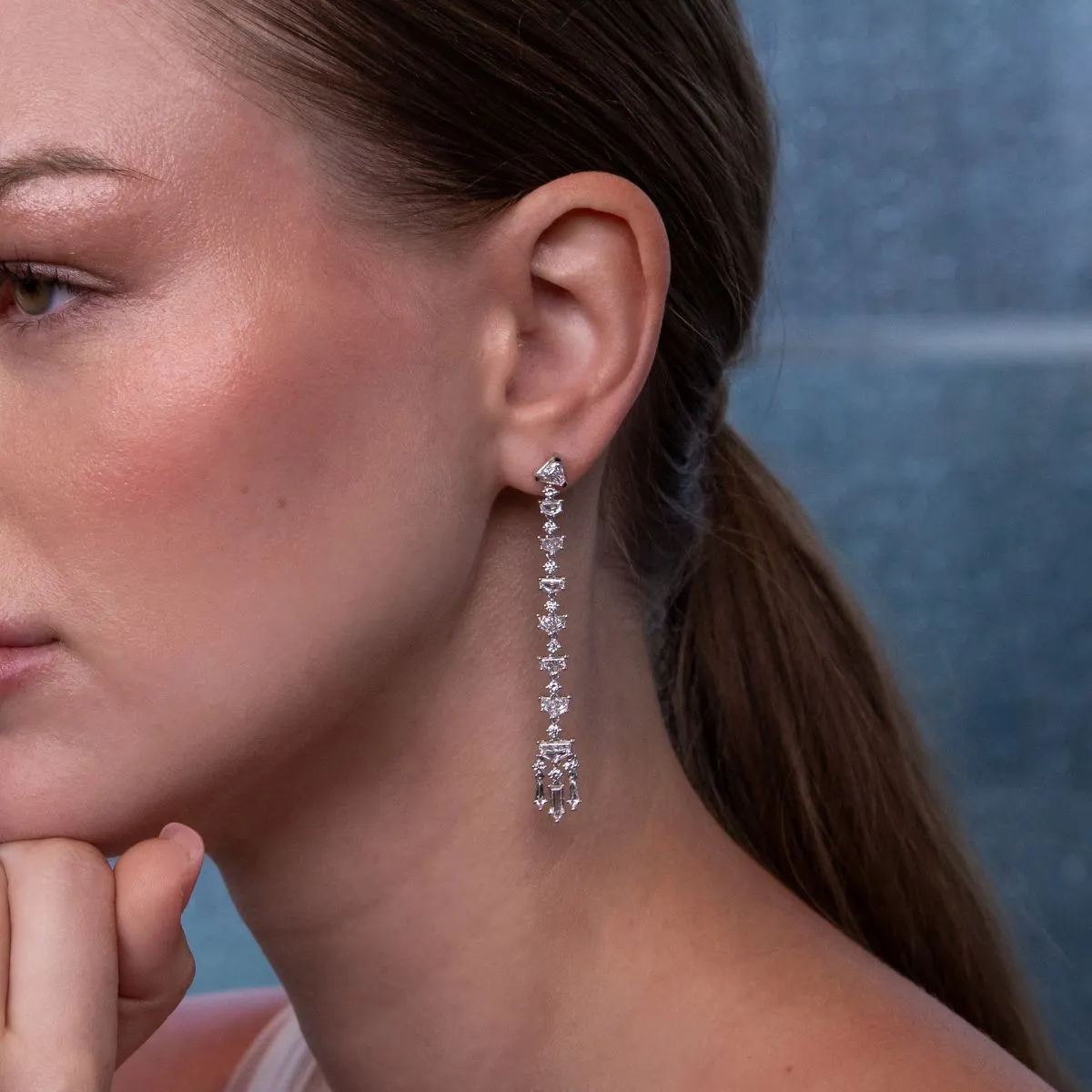 Kite Viveka Diamond Linear Drop Earrings