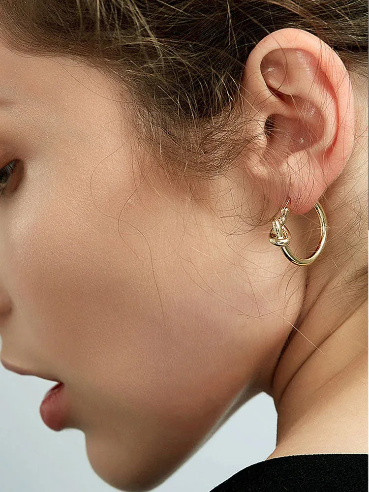 KNOT SORRY HOOP EARRINGS