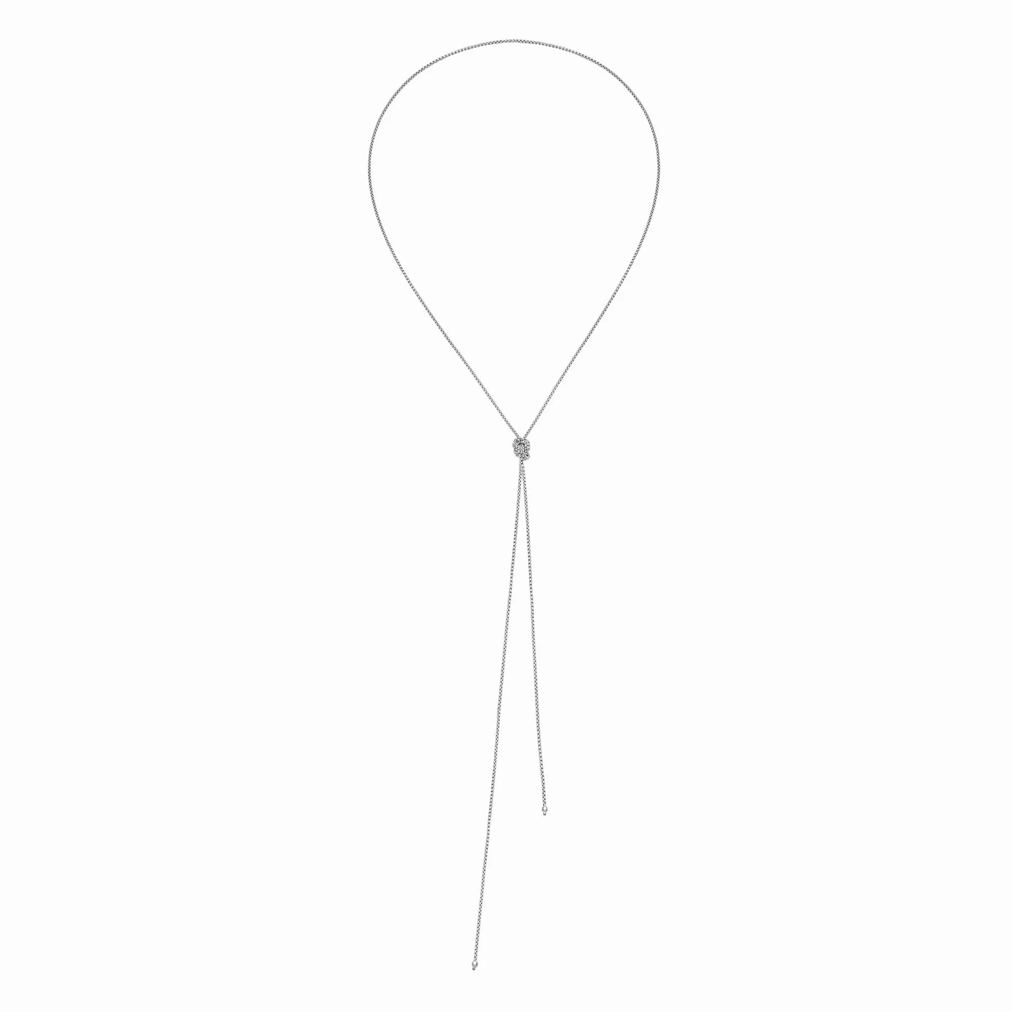 Knotted Box Chain Necklace - Sterling Silver