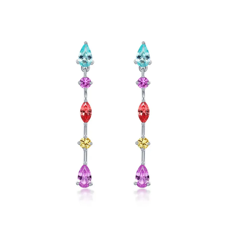 Lafonn Fancy Lab-Grown Sapphire Linear Earrings