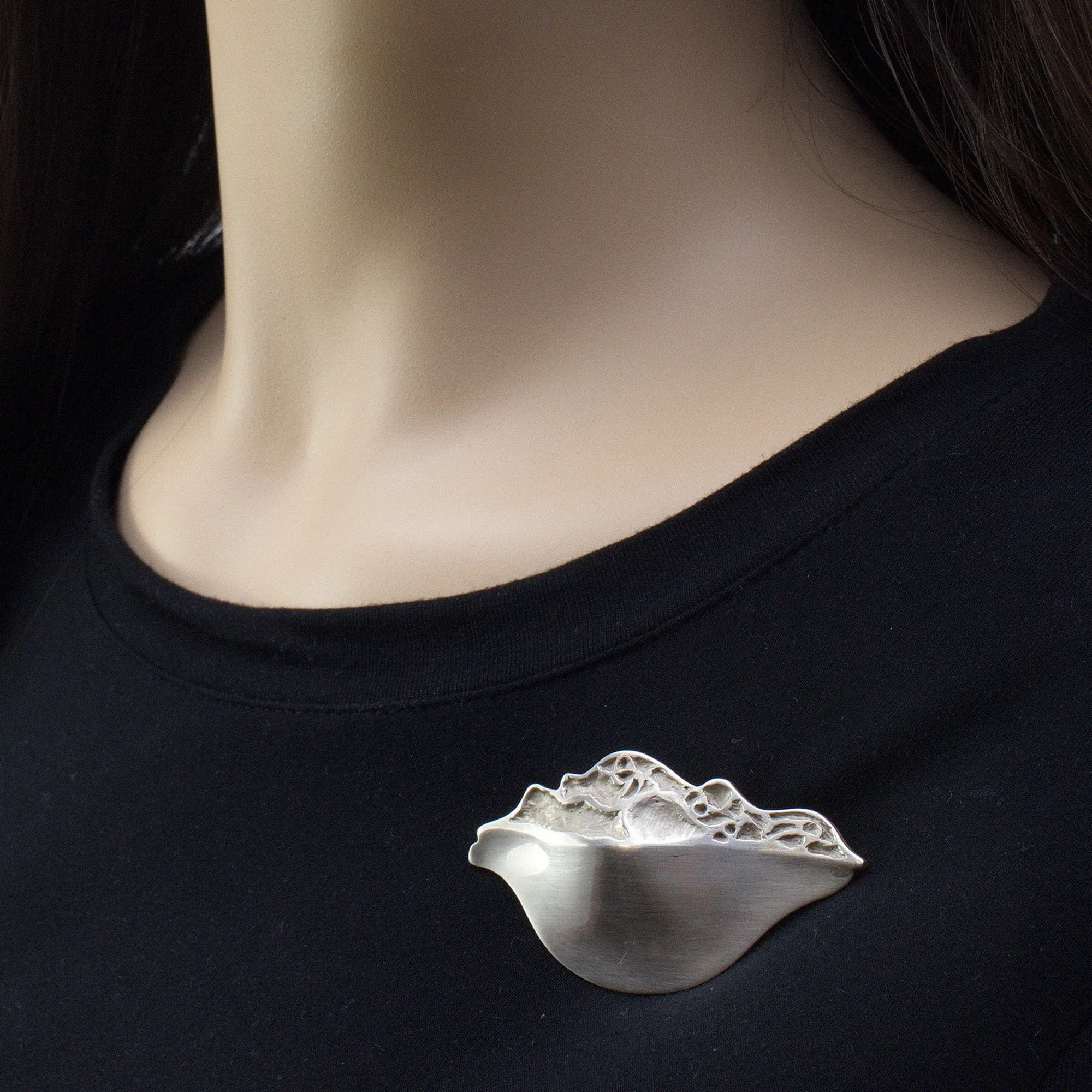 LANDSCAPE handmade sterling silver 3D brooch