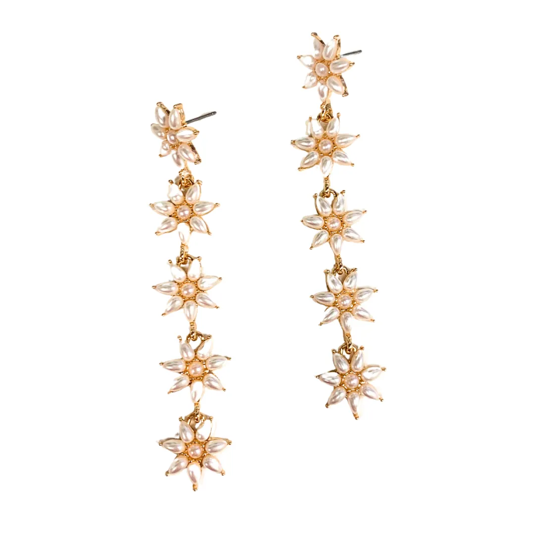 LBLOX Pearl Star Linear Earrings