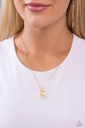 Leave Your Initials - Gold - R Necklace- Paparazzi Accessories