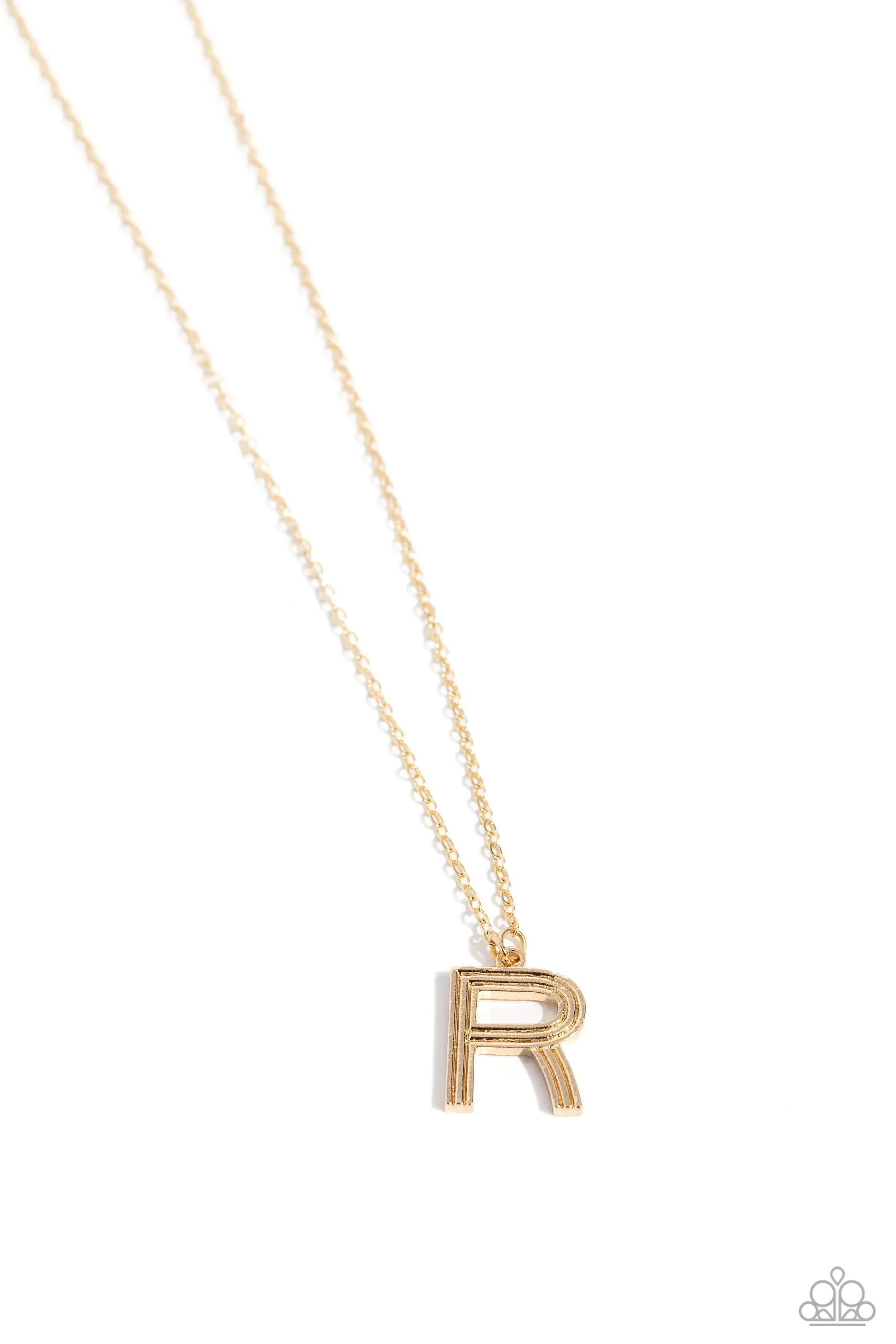 Leave Your Initials - Gold - R Necklace- Paparazzi Accessories