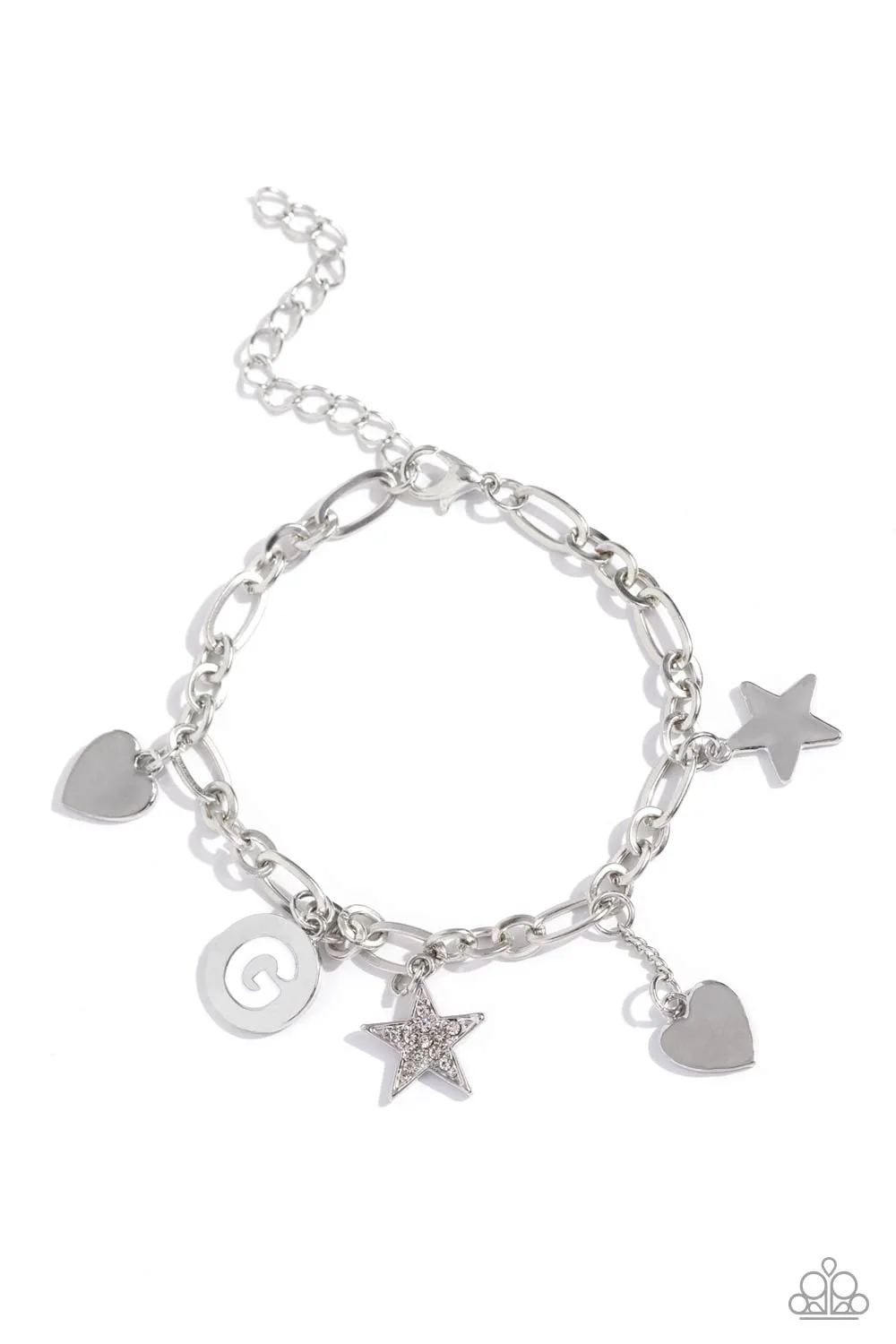 Legacy Letters - White - G Initial Bracelet