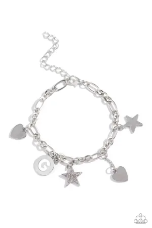 Legacy Letters - White - G Initial Bracelet