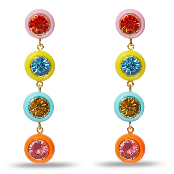 Lele Sadoughi Taffy Rainbow Gumball Linear Earrings