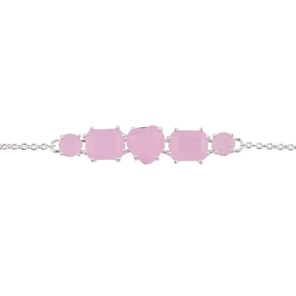 Les Nereides,5 Pink Stones La Diamantine Thin Bracelet,One Size