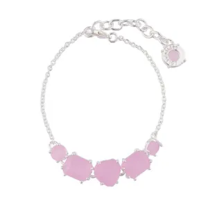 Les Nereides,5 Pink Stones La Diamantine Thin Bracelet,One Size