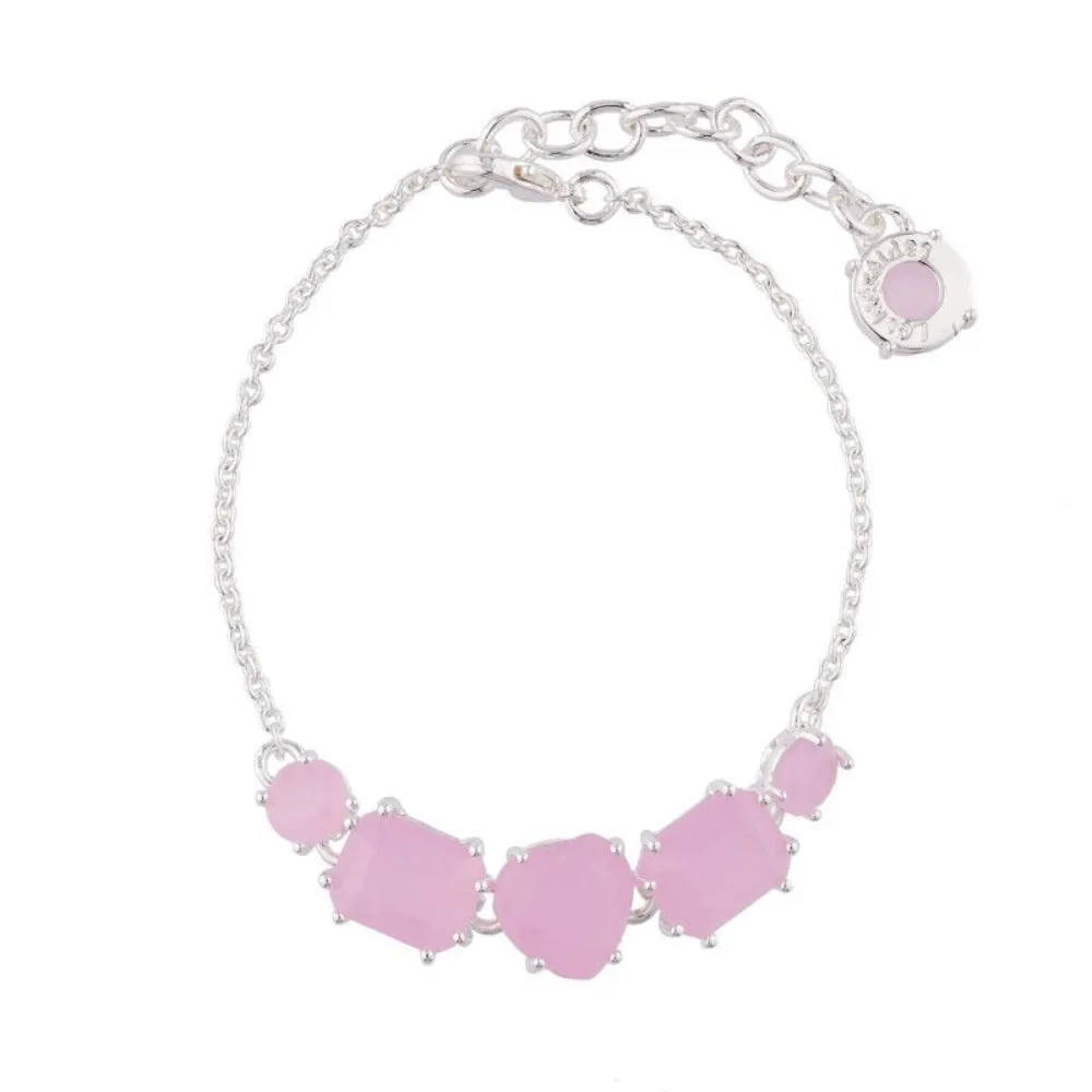 Les Nereides,5 Pink Stones La Diamantine Thin Bracelet,One Size