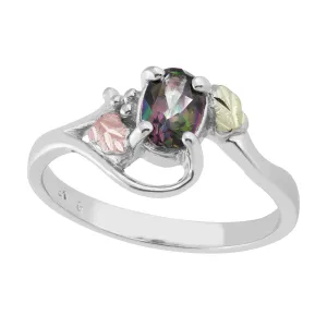 Lil Oval Mystic Fire Topaz - Sterling Silver Black Hills Gold Ring