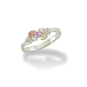 Lil Pink Tourmaline - Sterling Silver Black Hills Gold Ring
