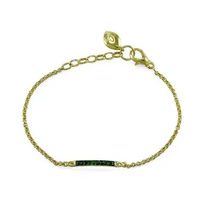 Linea Pavé Chain Bracelet - 18K Gold Vermeil   CZ Vert