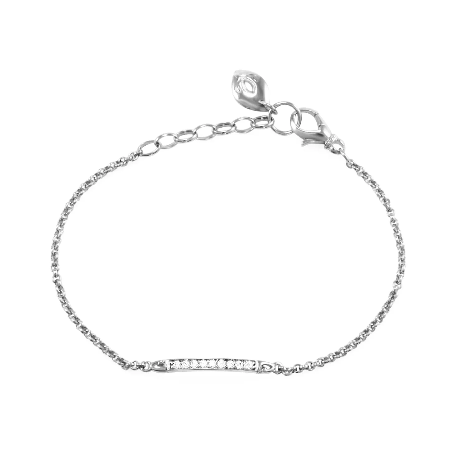 Linea Pavé Chain Bracelet - Sterling Silver   CZ Blanc