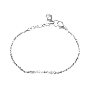 Linea Pavé Chain Bracelet - Sterling Silver   CZ Blanc