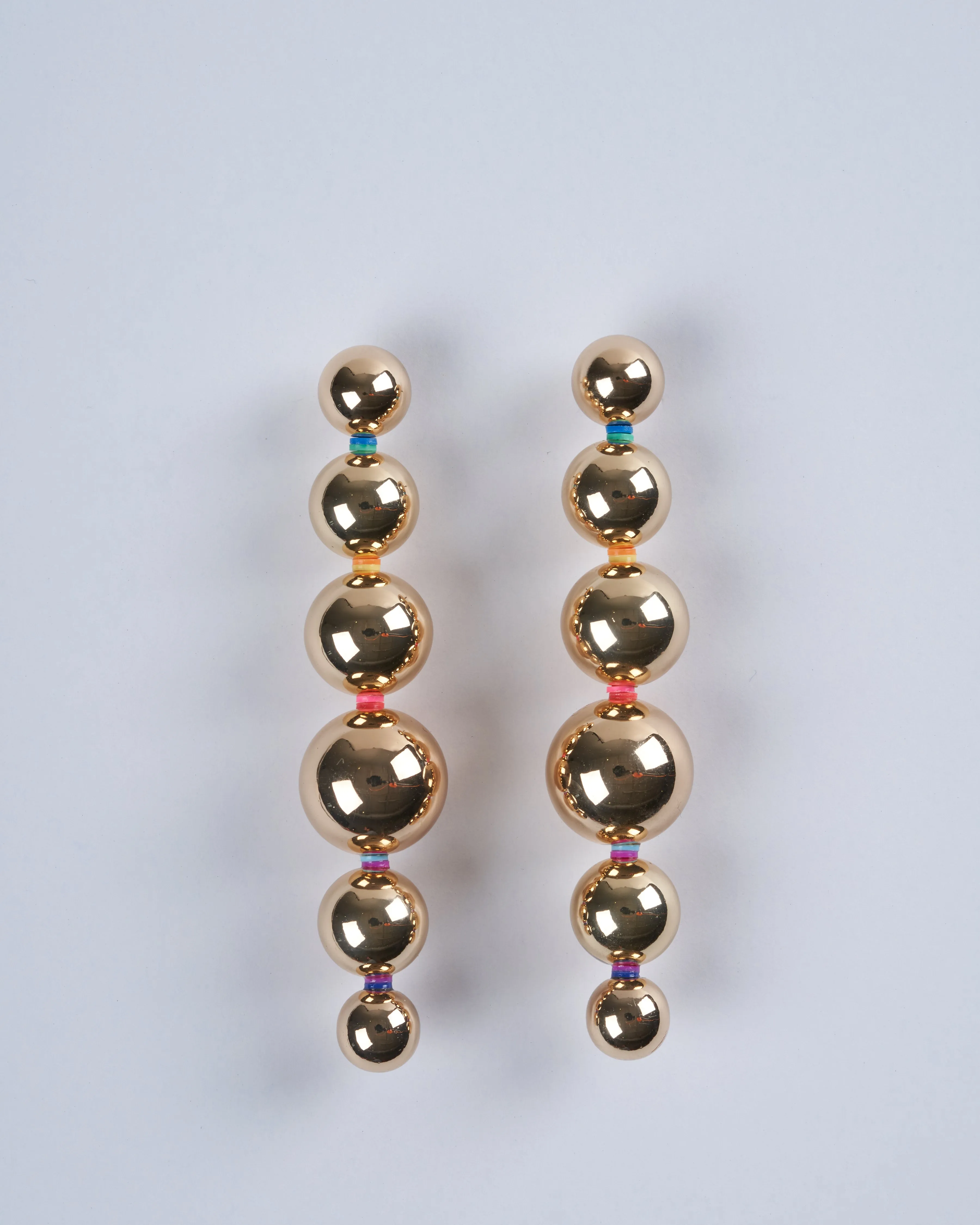 linear ball earring - multi