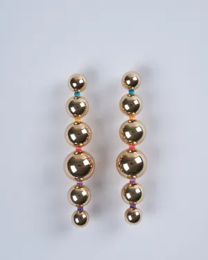 linear ball earring - multi