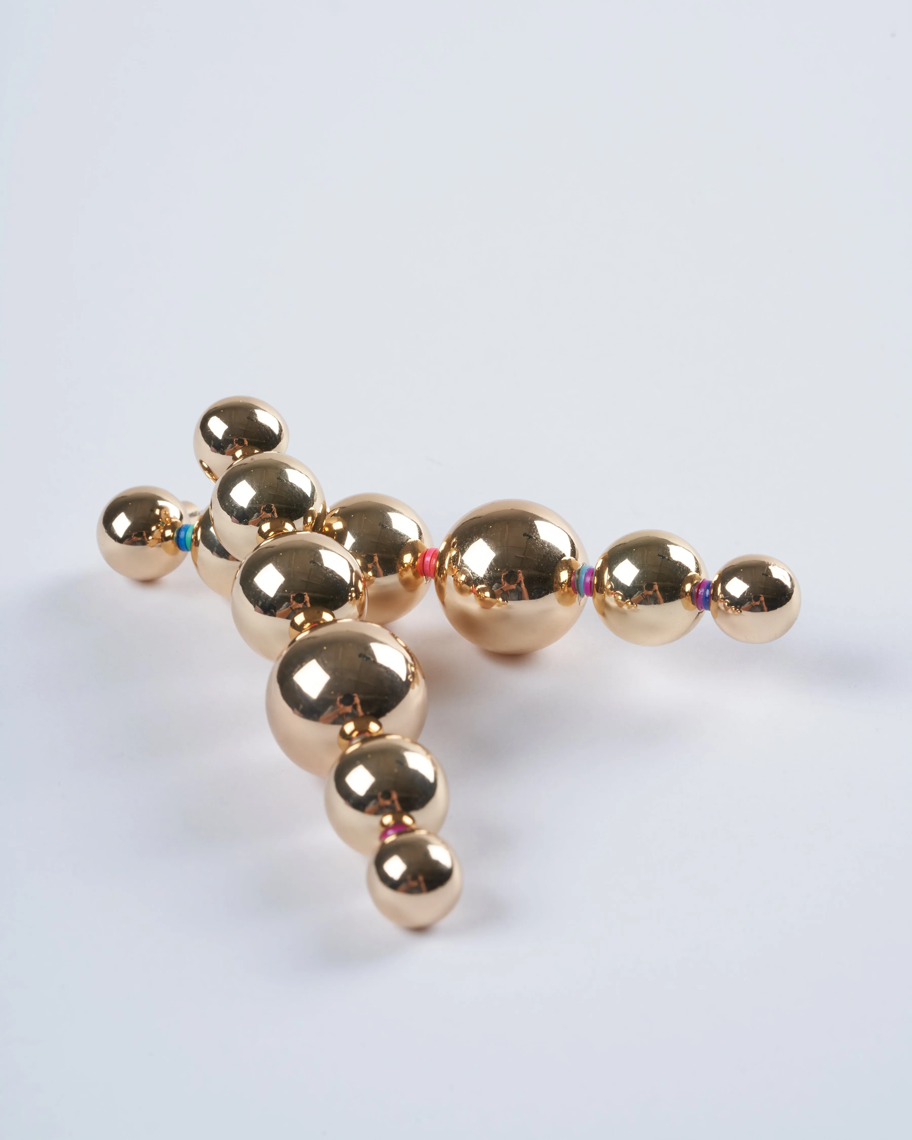 linear ball earring - multi