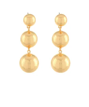 Linear CCB Ball Dangle Earrings "Gold"