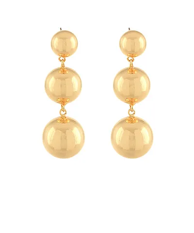 Linear CCB Ball Dangle Earrings "Gold"