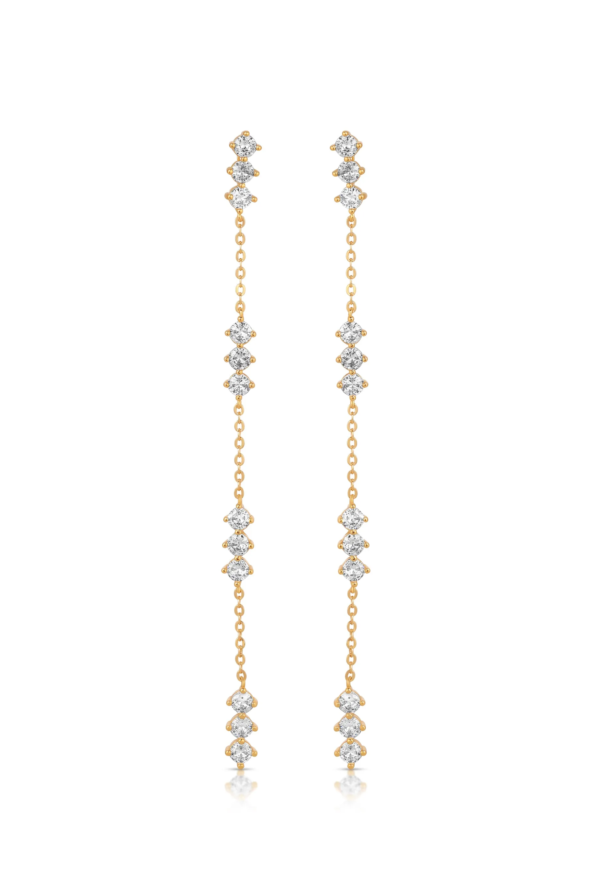 Linear Crystal Drop Earrings