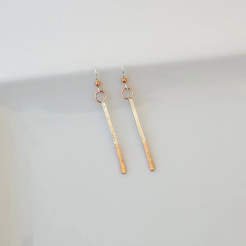 Linear Elegance, Two-tone - Earrings