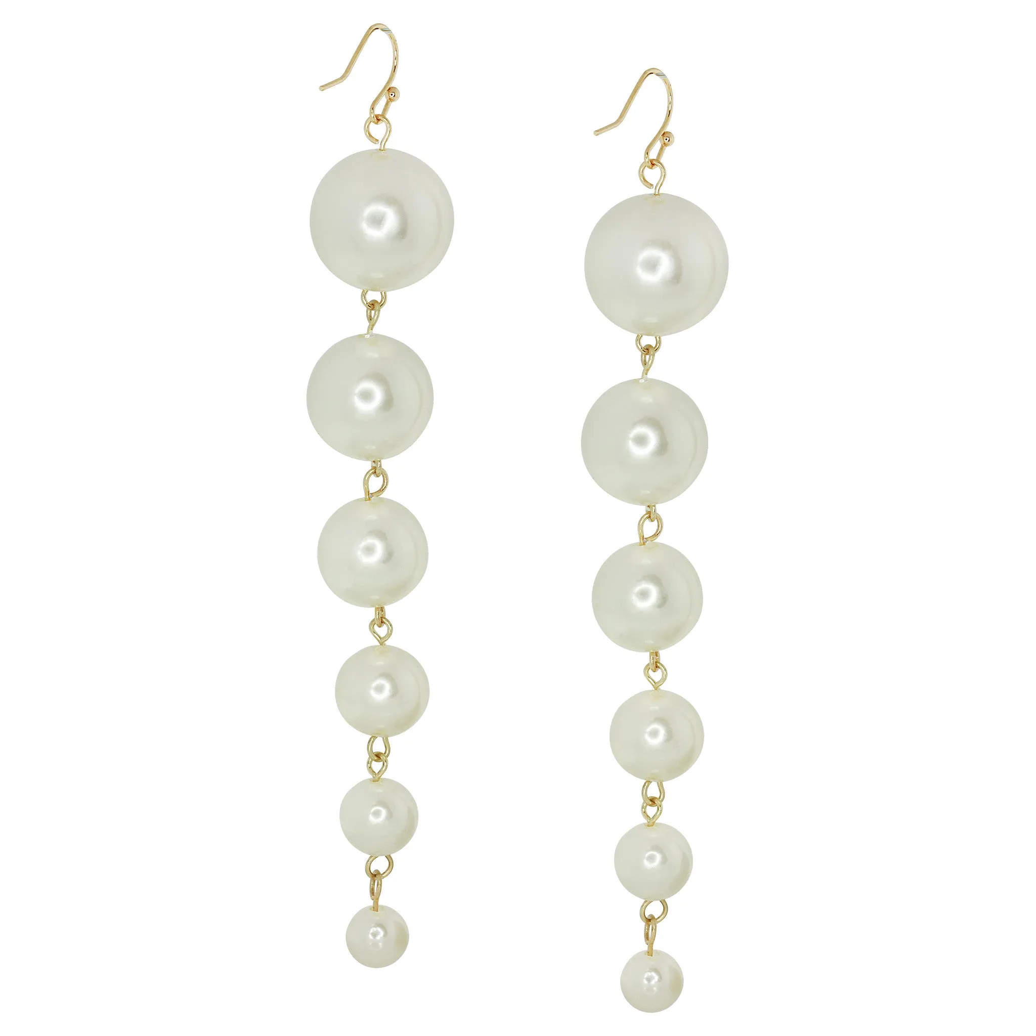 Linear Glass Pearl Earrings