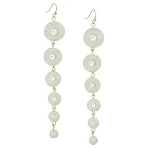 Linear Glass Pearl Earrings