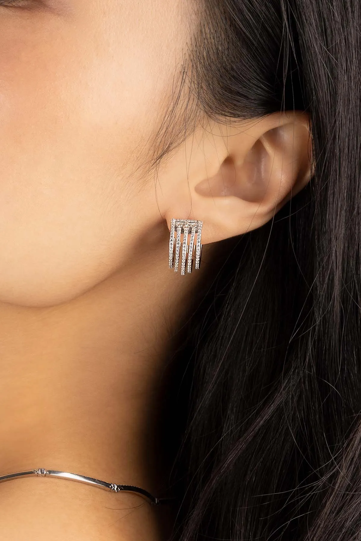 Linear Huggie Earrings