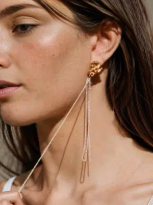 Linear Long Drop Single Earring