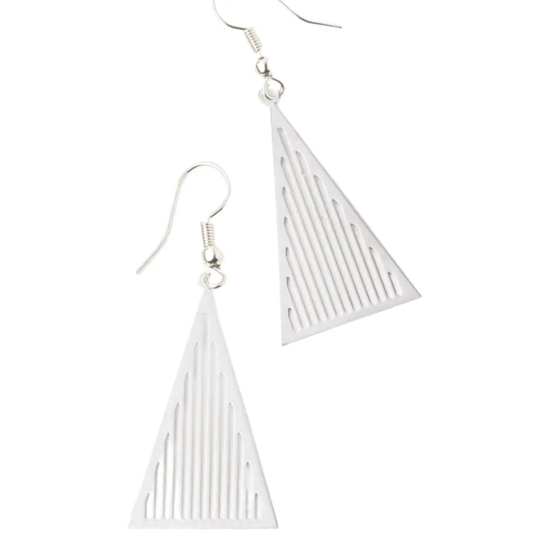 Linear Peak Earrings - Silver