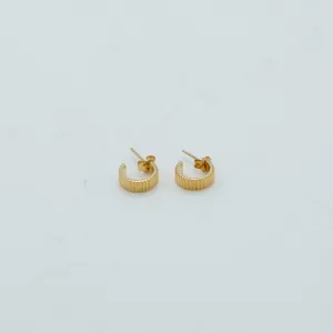 Lines Hoop Studs | Gold