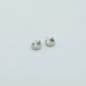 Lines Hoop Studs | Silver