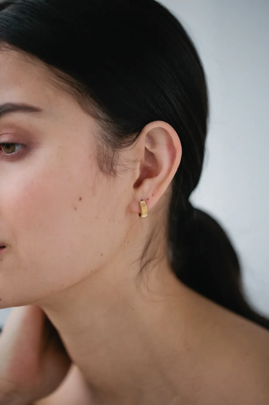 Lines Hoop Studs | Silver