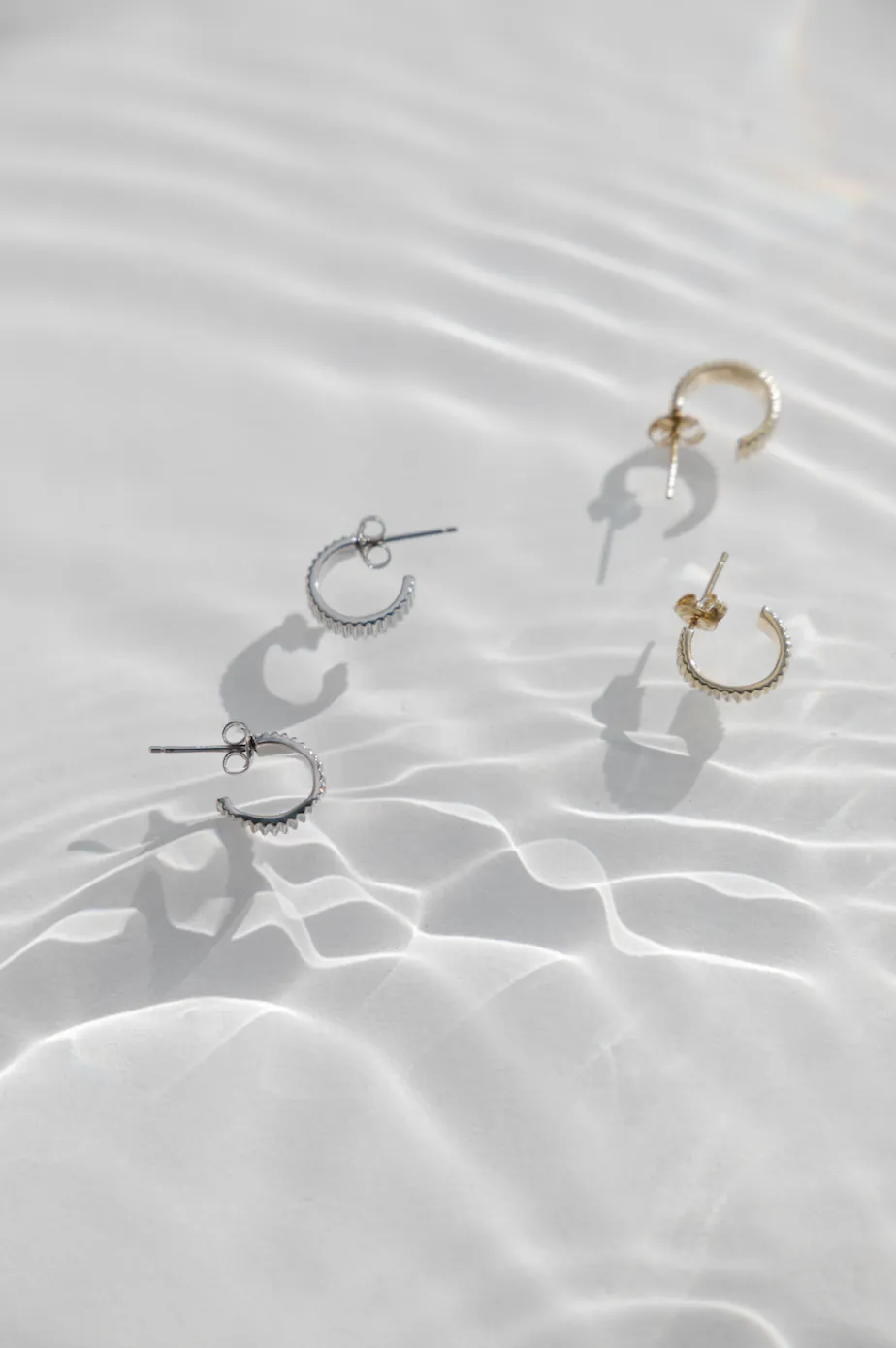 Lines Hoop Studs | Silver