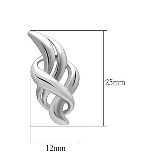 LO1991 Rhodium White Metal Earrings