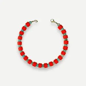 LOBSTER & TURQ SUNDRY.  BEAD TWO.