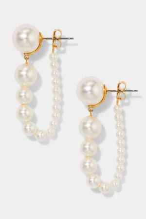 LONDON FRONTBACK LINEAR PEARL EARRINGS